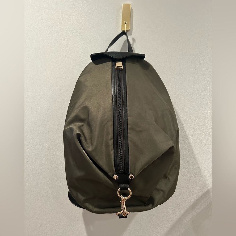 Rebecca Minkoff Jumbo Zipped Nylon Backpack Army Green NWT